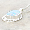 Opalique Sterling Silver Celtic Oval Pendant and Chain - DBJ831