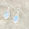 Opalique Sterling Silver Celtic Teardrop Drop Earrings - DBJ833