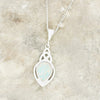 Opalique Sterling Silver Celtic Teardrop Pendant and Chain - DBJ834