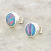 Opalique Sterling Silver Round Stud Earrings - DBJ837