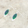 Green Opalique Sterling Silver Marquise Drop Earrings - DBJ840