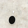 Opalique and Jet Sterling Silver Oval Pendant and Chain - DBJ842