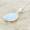 Opalique Sterling Silver Curved Pear Shape Pendant and Chain - DBJ843