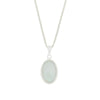 Opalique Sterling Silver Oval Shape Pendant and Chain - DBJ845