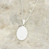 Opalique Sterling Silver Oval Shape Pendant and Chain - DBJ845