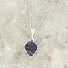 Derbyshire Blue John and Jet Teardrop Shape Pendant and Chain - DBJ846