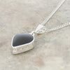 Derbyshire Blue John and Jet Teardrop Shape Pendant and Chain - DBJ846