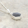 Derbyshire Blue John and Jet Hexagonal Shape Pendant and Chain - DBJ848