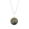 Derbyshire Blue John and Jet Round Pendant and Chain - DBJ850