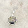 Derbyshire Blue John and Jet Round Pendant and Chain - DBJ850