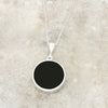 Derbyshire Blue John and Jet Round Pendant and Chain - DBJ850
