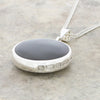 Derbyshire Blue John and Jet Round Pendant and Chain - DBJ850