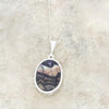Derbyshire Blue John and Jet Oval Pendant and Chain - DBJ851