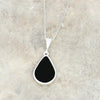 Derbyshire Blue John and Jet Pear Shape Pendant and Chain - DBJ853