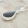 Derbyshire Blue John and Jet Pear Shape Pendant and Chain - DBJ853