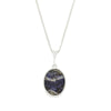 Derbyshire Blue John and Jet Oval Pendant and Chain - DBJ854