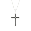 Whitby Jet Sterling Silver Cross Pendant and Chain - DBJ855