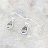 Derbyshire Blue John Sterling Silver Pear Shape Drop Earrings - DBJ857