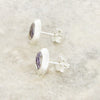 Derbyshire Blue John Sterling Silver Small Round Stud Earrings - DBJ859