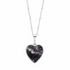 Derbyshire Blue John Reversible Heart Pendant and Chain - DBJ861