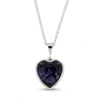 Derbyshire Blue John Reversible Heart Pendant and Chain - DBJ862