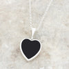 Derbyshire Blue John Reversible Heart Pendant and Chain - DBJ862