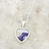 Derbyshire Blue John Reversible Heart Pendant and Chain - DBJ863