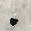 Derbyshire Blue John Reversible Heart Pendant and Chain - DBJ863