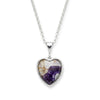 Derbyshire Blue John Reversible Heart Pendant and Chain - DBJ863