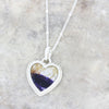 Derbyshire Blue John Heart Pendant and Chain - DBJ865