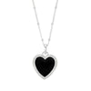 Whitby Jet Sterling Silver Heart Pendant and Chain - DBJ866