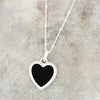Whitby Jet Sterling Silver Heart Pendant and Chain - DBJ866