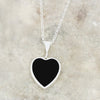 Derbyshire Blue John Reversible Heart Pendant and Chain - DBJ867