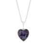 Derbyshire Blue John Reversible Heart Pendant and Chain - DBJ867