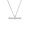 Hot Diamonds Sterling Silver Textured T-Bar Pendant and Chain DP1114