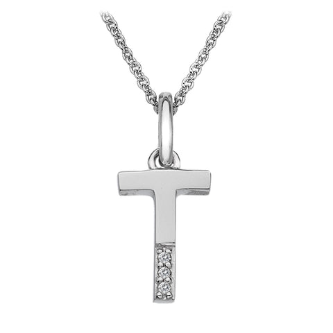 Hot Diamonds Initial T Silver Micro Pendant DP420