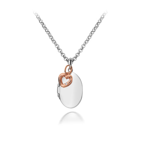 Hot Diamonds Silver Heart Charm Locket and Chain DP881