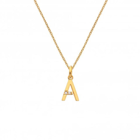 Hot Diamonds X Jac Jossa Initial A Gold Plated Silver Pendant DP939