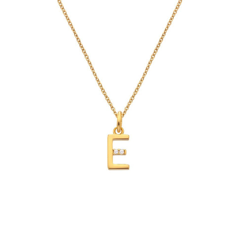 Hot Diamonds X Jac Jossa Initial E Gold Plated Silver Pendant DP943