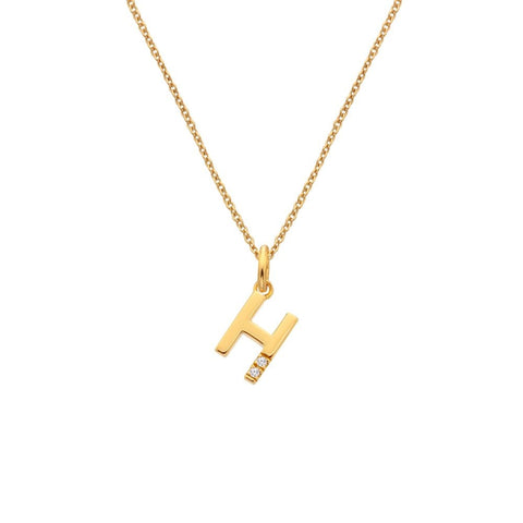 Hot Diamonds X Jac Jossa Initial H Gold Plated Silver Pendant DP946