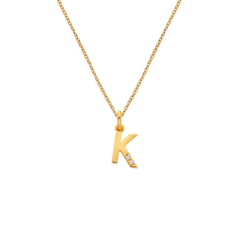 Hot Diamonds X Jac Jossa Initial K Gold Plated Silver Pendant DP949