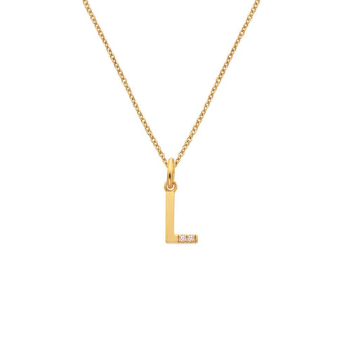 Hot Diamonds X Jac Jossa Initial L Gold Plated Silver Pendant DP950