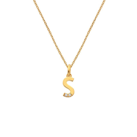 Hot Diamonds X Jac Jossa Initial S Gold Plated Silver Pendant DP957