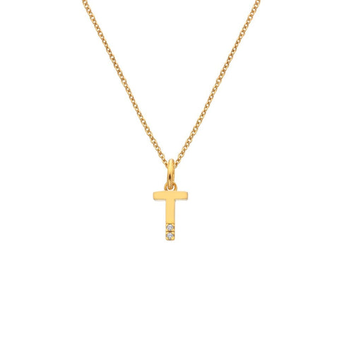 Hot Diamonds X Jac Jossa Initial T Gold Plated Silver Pendant DP958