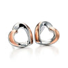 Fiorelli Silver Rose Gold Plated Heart Earrings E5086