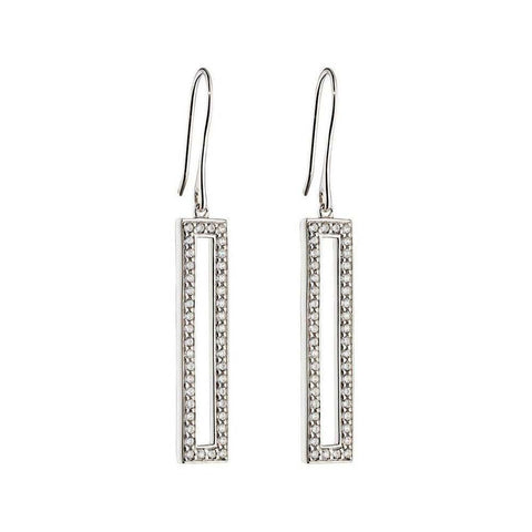 Fiorelli Silver Rectangular Drop Earrings E5347C