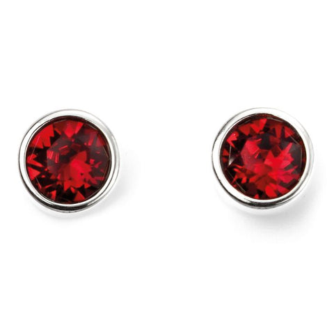 Sterling Silver July Birthstone Stud Earrings E5566