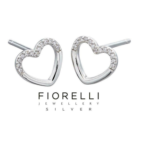 Fiorelli Silver Heart Stud Earrings E5711C