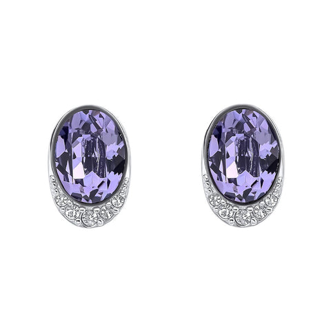 Fiorelli Silver Purple Crystal Stud Earrings E6379M