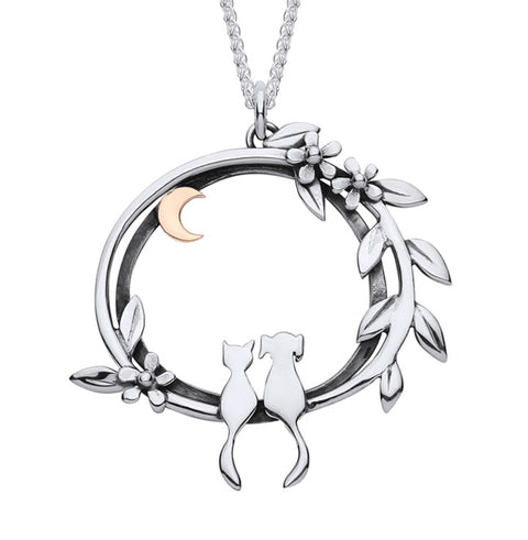 Linda MacDonald Cat and Dog Moonlight Friends Necklace EBFR1 | H&H